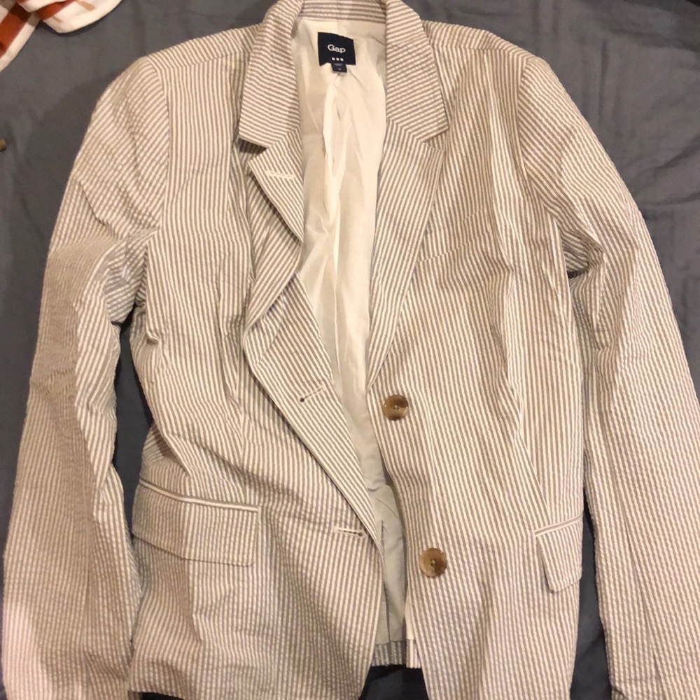 Gap Seersucker Blazer Jacket Women’s Size 12